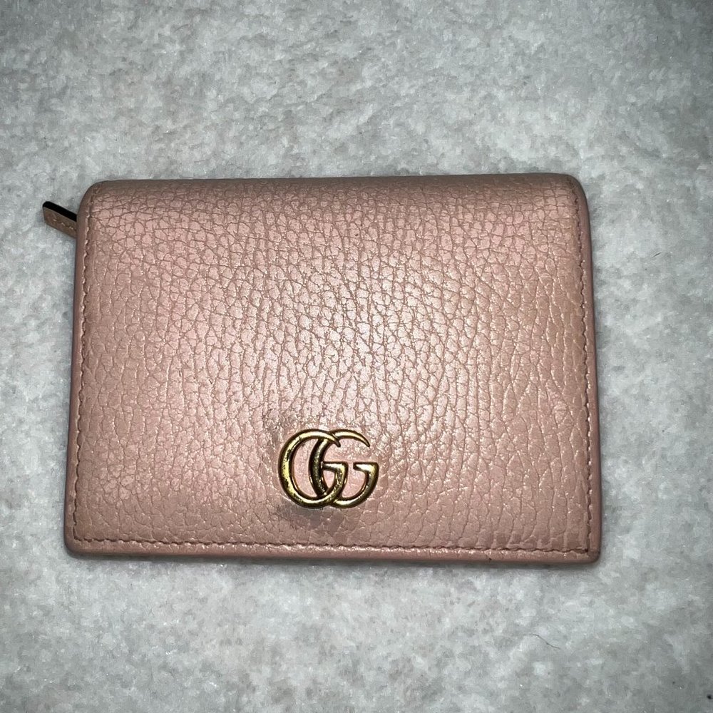 GUCCI Wallet Folding Petit Marmont Light Pink